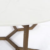 Polished White Marble with Raw Brass | Naomi Coffee Table | Valley Ridge Furniture