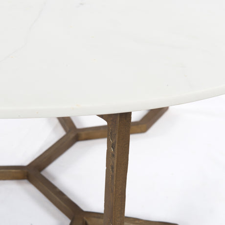 Polished White Marble with Raw Brass | Naomi Coffee Table | Valley Ridge Furniture