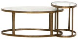 Polished White Marble & Tempered Glass with Raw Brass | Calder Nesting Coffee Table | Valley Ridge Furniture