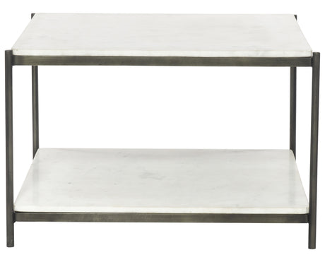 Polished White Marble with Hammered Grey Iron | Felix Bunching Table | Valley Ridge Furniture