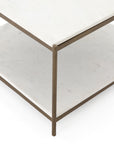 Polished White Marble with Antique Brass | Felix Bunching Table | Valley Ridge Furniture
