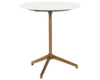 Polished White Marble with Raw Brass | Helen End Table | Valley Ridge Furniture