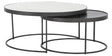 Polished White Marble with Gunmetal Iron | Evelyn Round Nesting Coffee Table | Valley Ridge Furniture