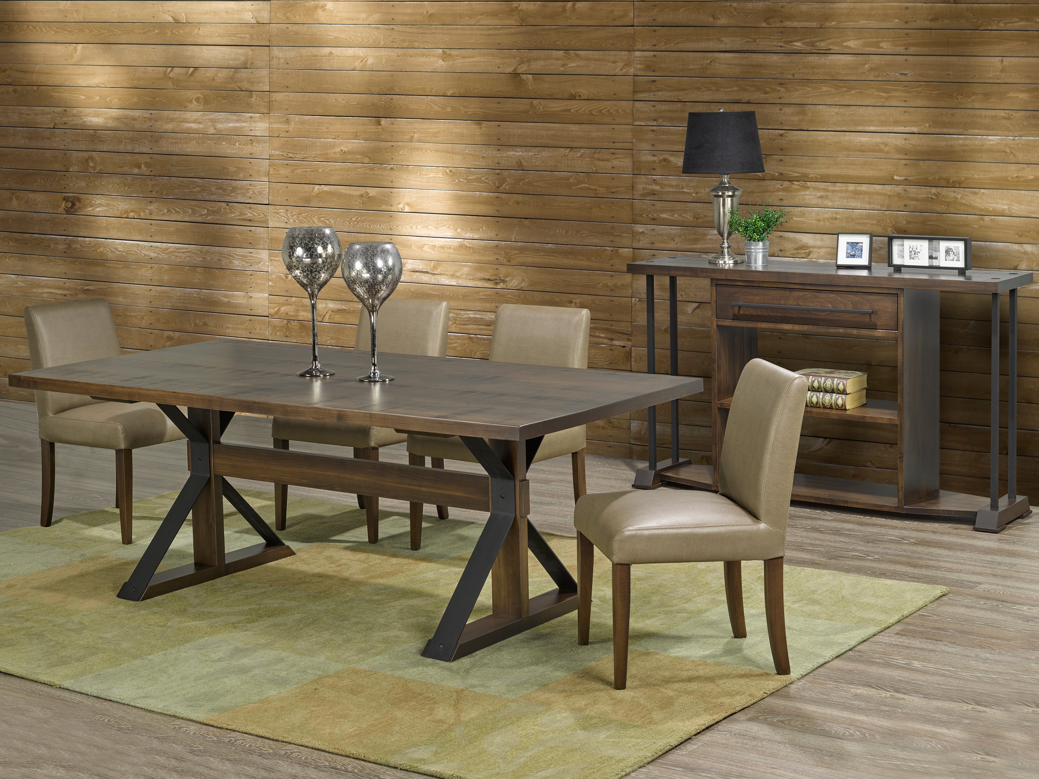 Table as Shown | Cardinal Woodcraft Moorhouse Dining Table | Valley Ridge Furniture