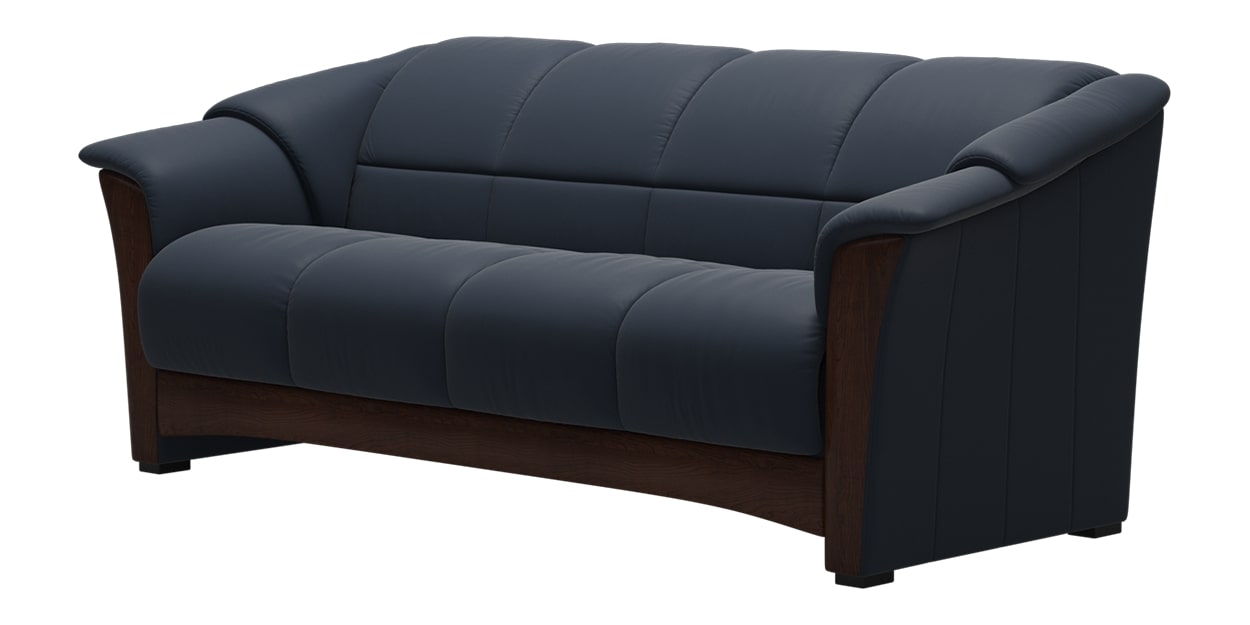 Paloma Leather Oxford Blue and Brown Base | Stressless Oslo Sofa | Valley Ridge Furniture