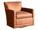 Lukas Leather Pecan | Camden Carlton Swivel Glider | Valley Ridge Furniture