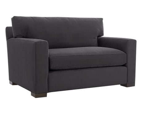 Vertual Fabric Charcoal with Fossil Hardwood | Camden Axel Chair & 1/2 | Valley Ridge Furniture