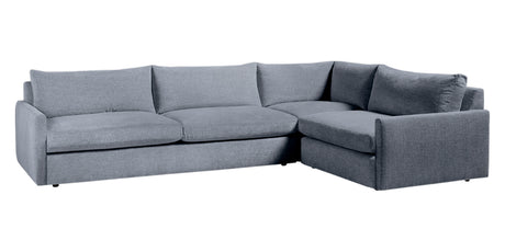 Plush Fabric Mineral | Camden Sarah L Sectional | Valley Ridge Furniture