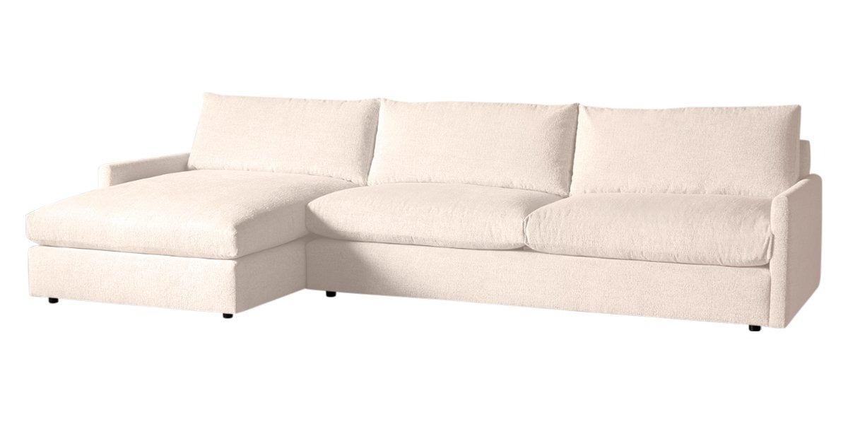 Plush Fabric Ivory | Camden Sarah Sectional w/Chaise | Valley Ridge Furniture