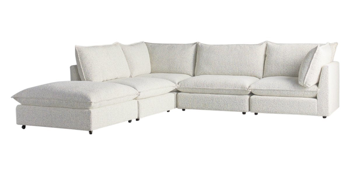 Burbank Fabric Cream | Camden Cameron 5-Piece Sectional | Valley Ridge Furniture