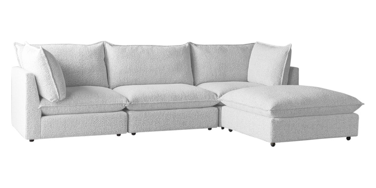 Burbank Fabric Pepper | Camden Cameron 4-Piece Sectional | Valley Ridge Furniture