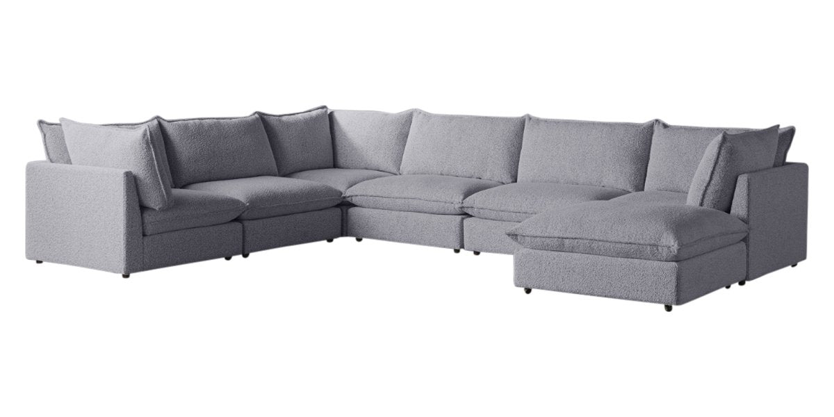 Burbank Fabric Stone | Camden Cameron 7-Piece Sectional | Valley Ridge Furniture
