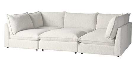 Burbank Fabric Cream | Camden Cameron 6-Piece Pit Sectional | Valley Ridge Furniture