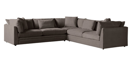 Dayo Fabric Mushroom | Camden Big Easy 3-Piece Sectional | Valley Ridge Furniture