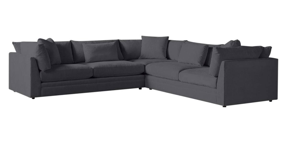 Vertual Fabric Charcoal | Camden Axel 3-Piece Sectional | Valley Ridge Furniture