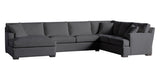 Vertual Fabric Charcoal | Camden 3-Piece Large Chaise Sectional | Valley Ridge Furniture