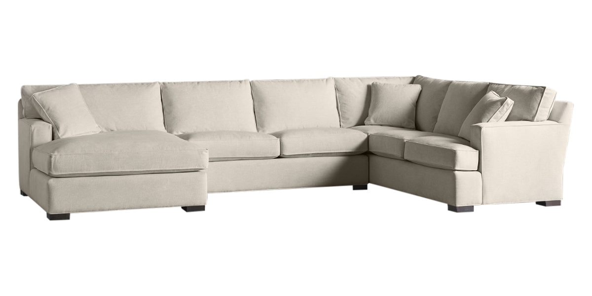 Vertual Fabric Linen | Camden 3-Piece Large Chaise Sectional | Valley Ridge Furniture