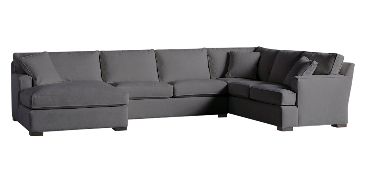Vertual Fabric Steel | Camden 3-Piece Large Chaise Sectional | Valley Ridge Furniture