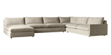 Plush Fabric Linen | Camden Sarah 5-Piece Sectional w/Ottoman | Valley Ridge Furniture