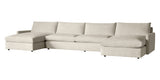 Plush Fabric Linen | Camden Sarah Double Chaise Sectional | Valley Ridge Furniture