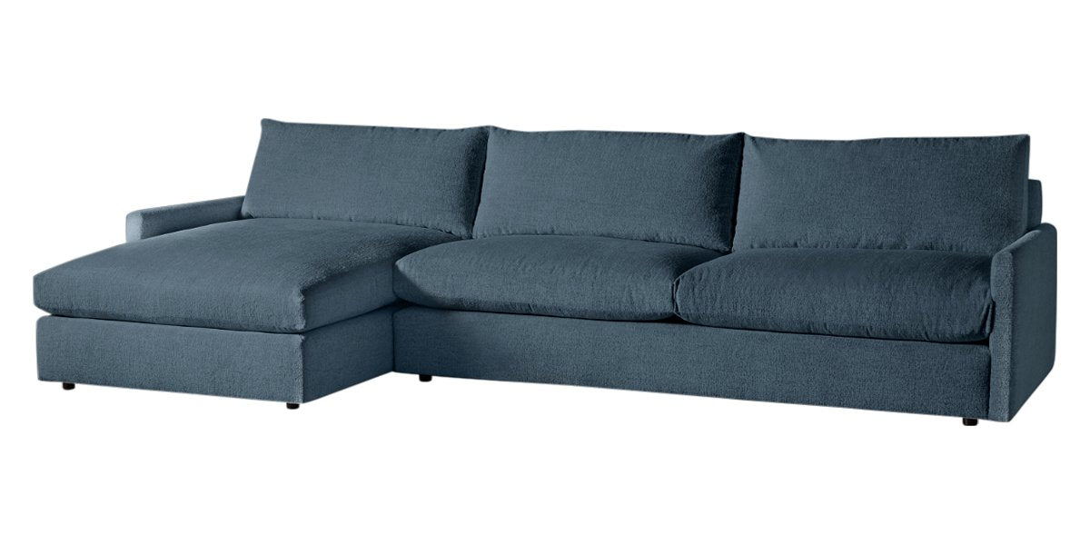 Plush Fabric Azure | Camden Sarah Sectional w/Chaise | Valley Ridge Furniture