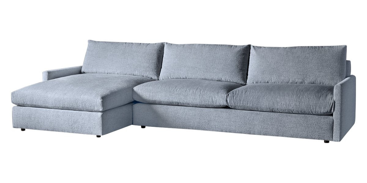 Plush Fabric Mineral | Camden Sarah Sectional w/Chaise | Valley Ridge Furniture
