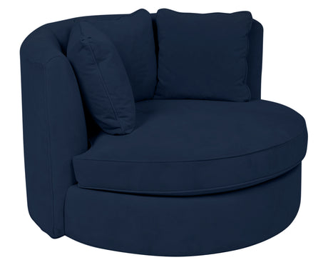 View Fabric Indigo | Camden Cuddle Chair | Valley Ridge Furniture