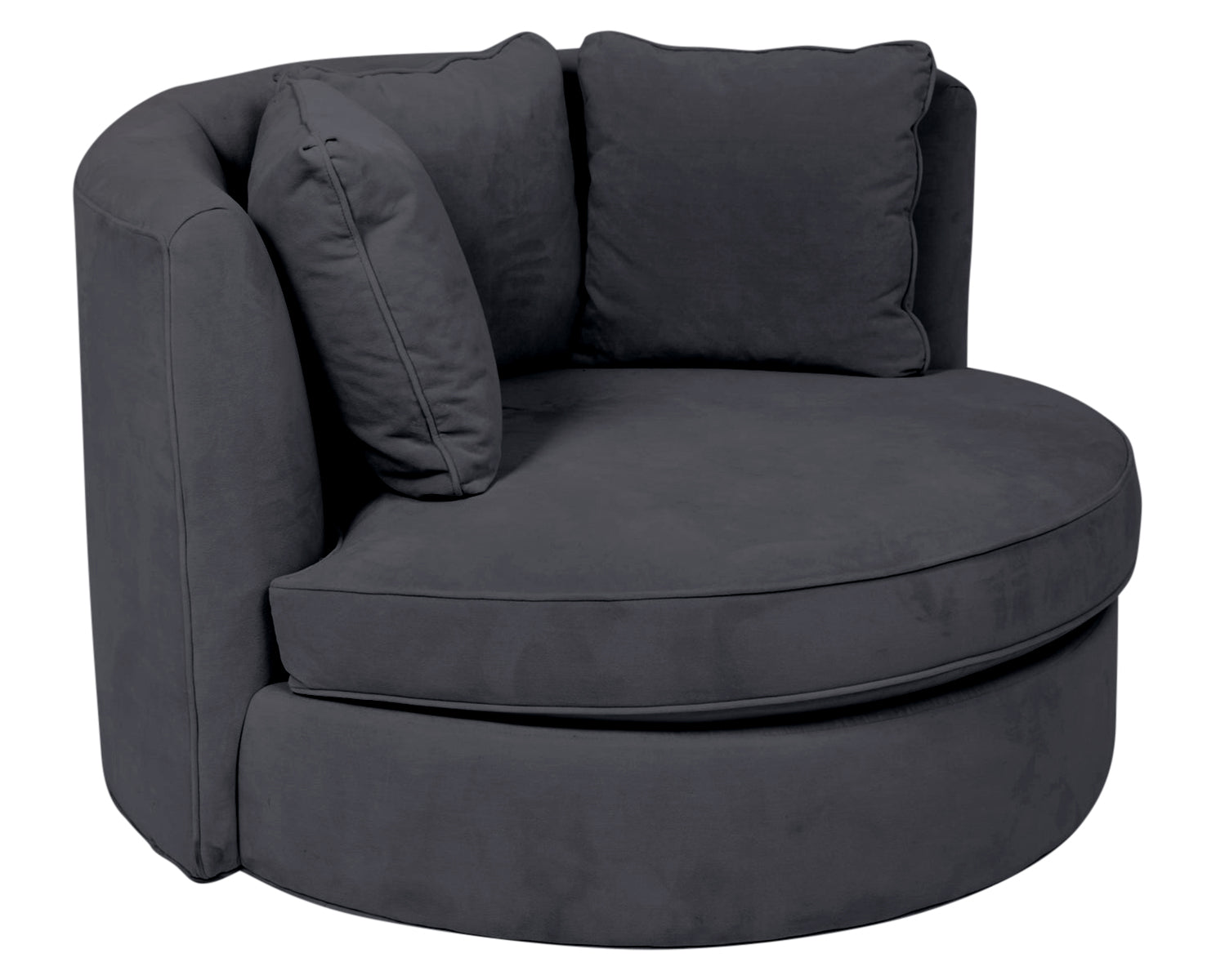 View Fabric Slate | Camden Cuddle Chair | Valley Ridge Furniture