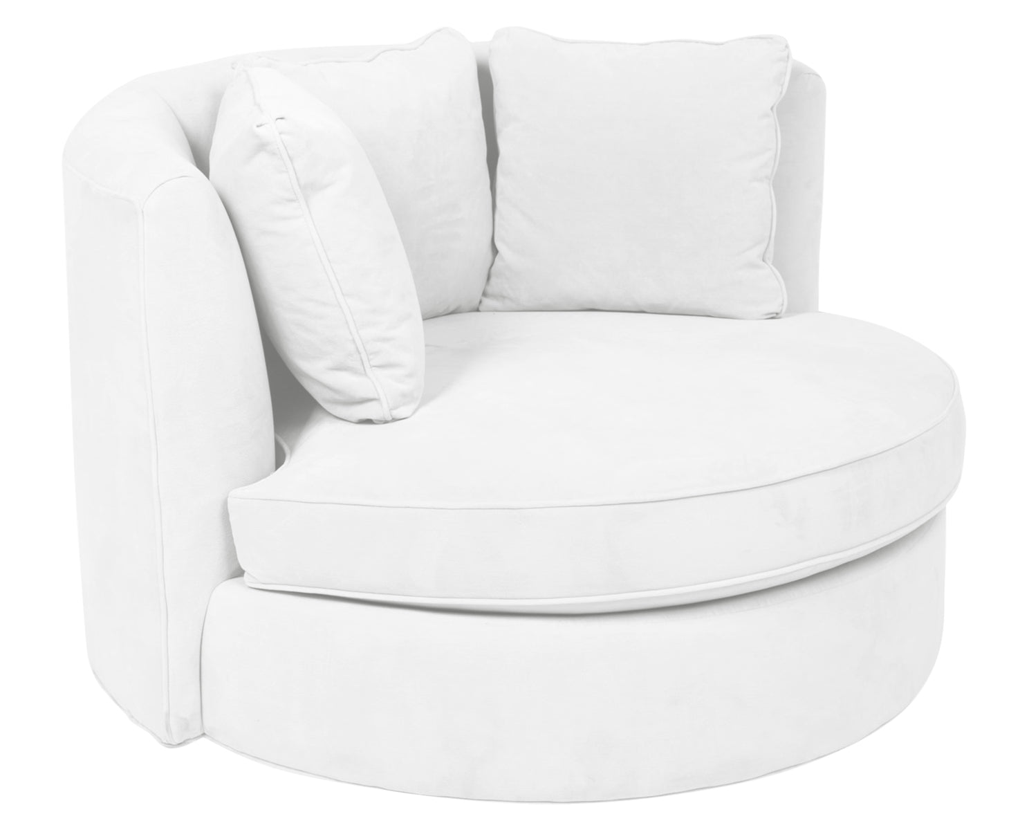 View Fabric White | Camden Cuddle Chair | Valley Ridge Furniture