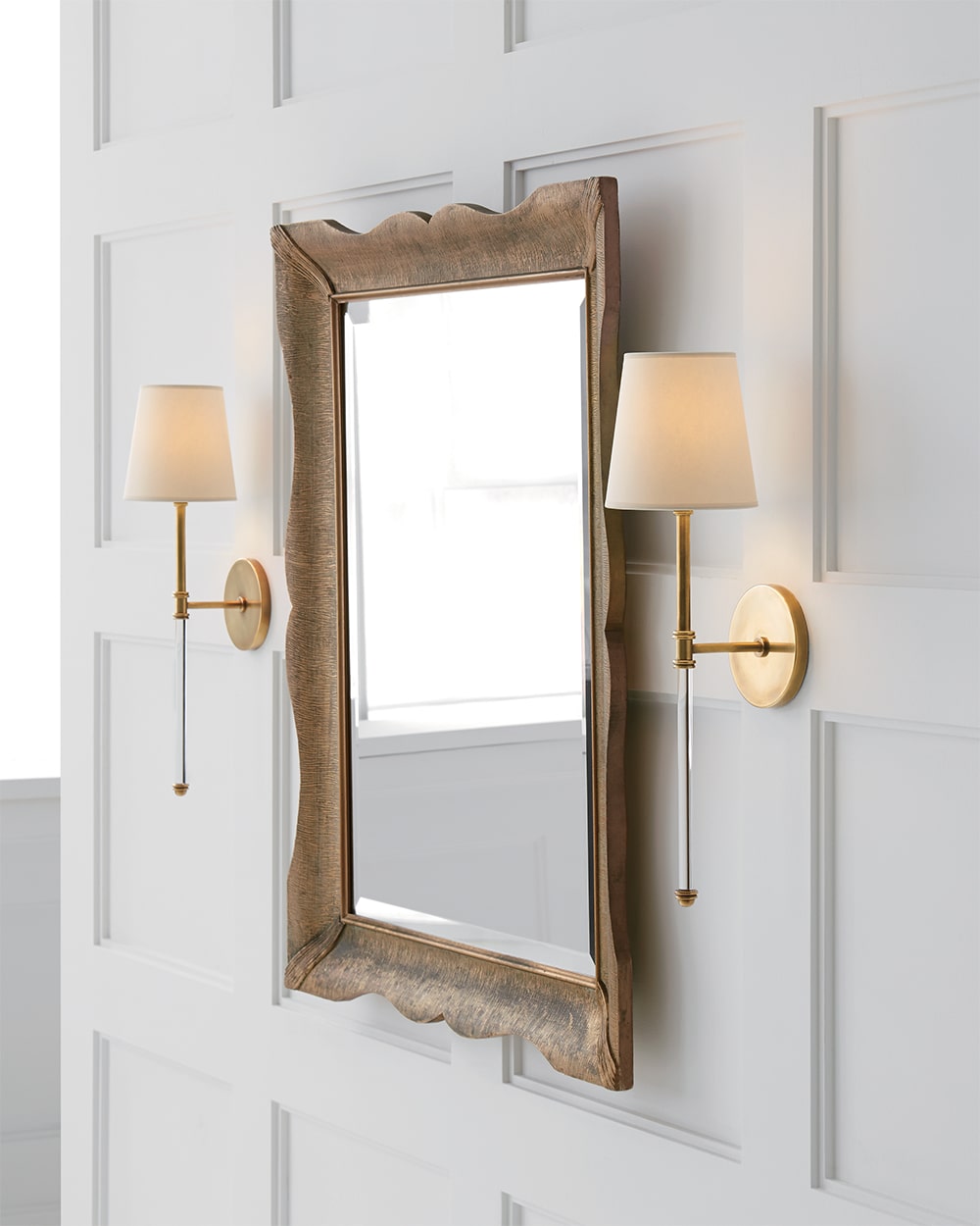 Hand-Rubbed Antique Brass &amp; Natural Paper | Camille Sconce | Valley Ridge Furniture