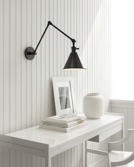 Bronze | Boston Functional Double Arm Library Light | Valley Ridge Furniture