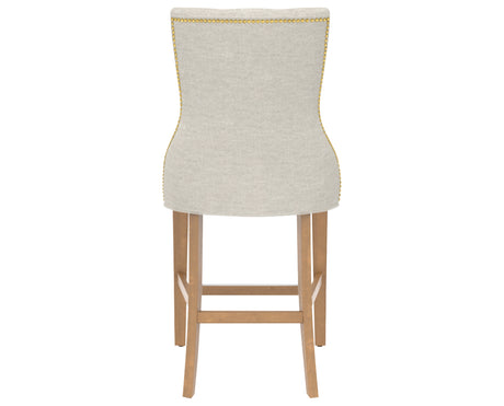 Honey Washed and Fabric TB with Antique Brass Nails | Canadel Farmhouse Counter Stool 817A | Valley Ridge Furniture