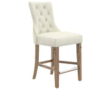 Oak Washed and Fabric TW with Antique Brass Nails | Canadel Champlain Counter Stool 817A | Valley Ridge Furniture