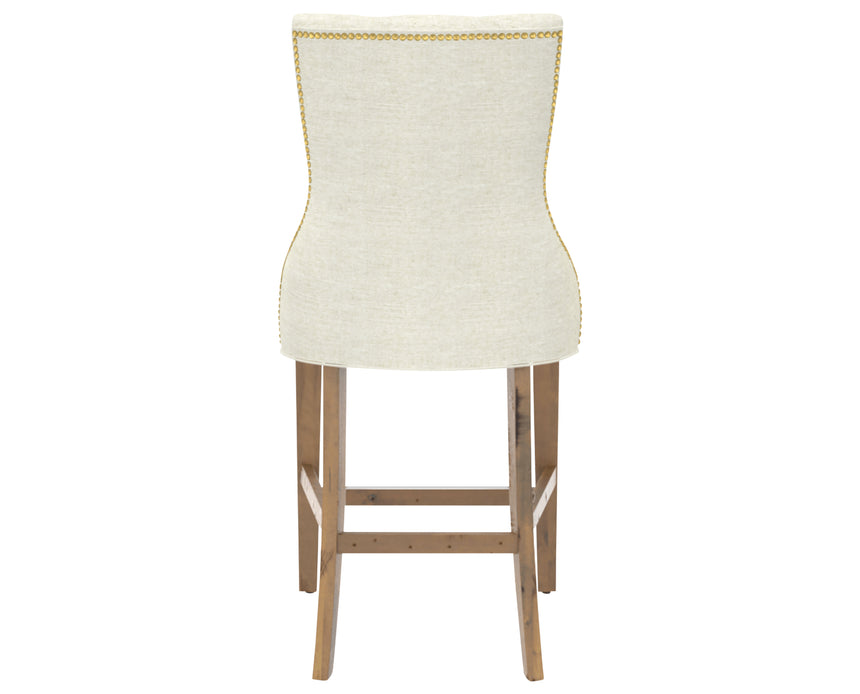 Oak Washed and Fabric TW with Antique Brass Nails | Canadel Champlain Counter Stool 817A | Valley Ridge Furniture