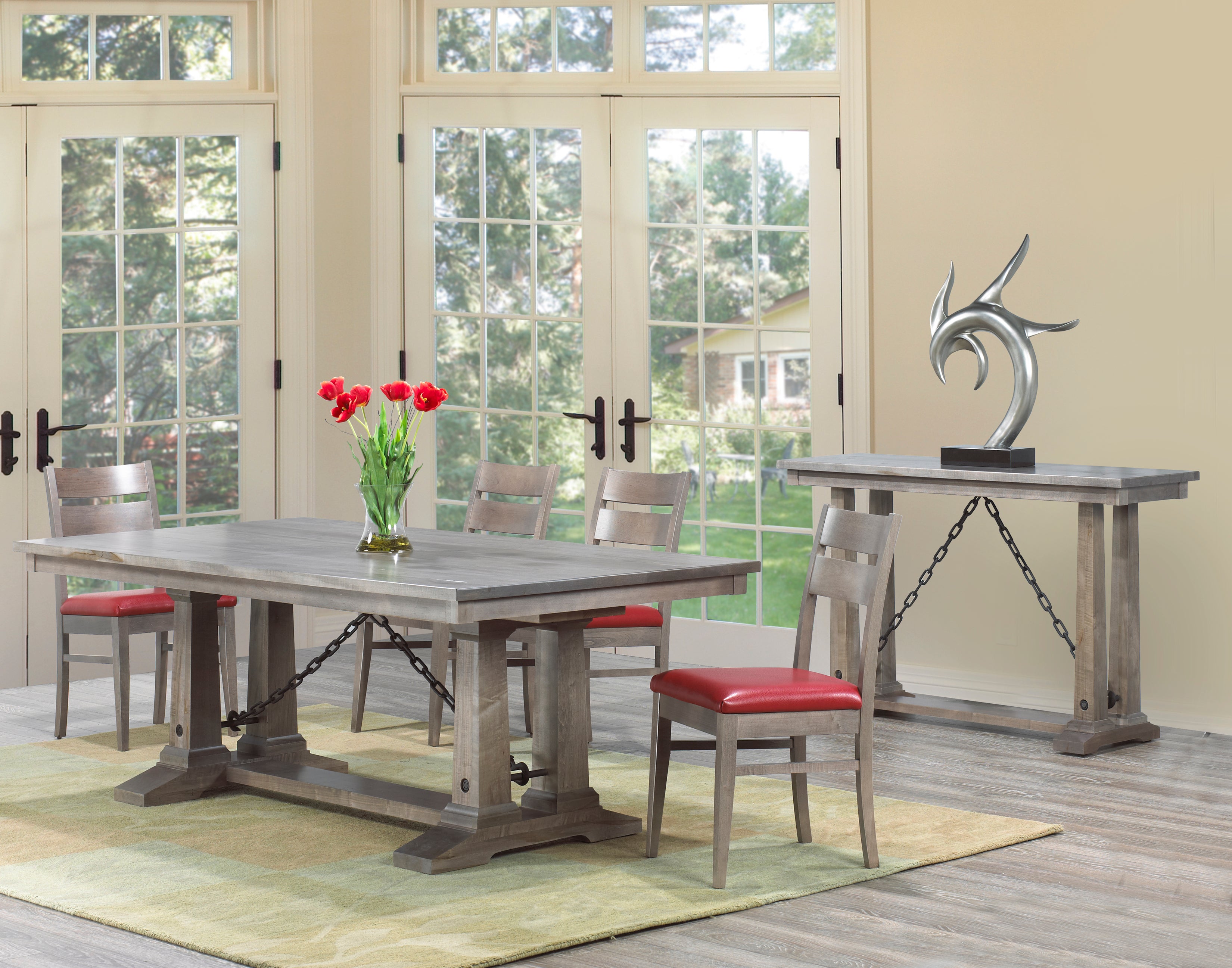 Table as Shown | Cardinal Woodcraft Shechem Dining Table | Valley Ridge Furniture