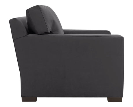 Vertual Fabric Charcoal with Fossil Hardwood | Camden Axel Chair & 1/2 | Valley Ridge Furniture