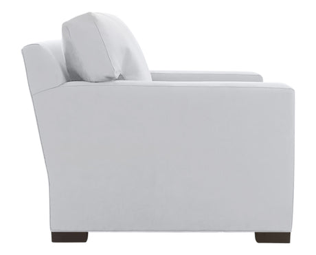 Vertual Fabric Snow with Fossil Hardwood | Camden Axel Chair & 1/2 | Valley Ridge Furniture