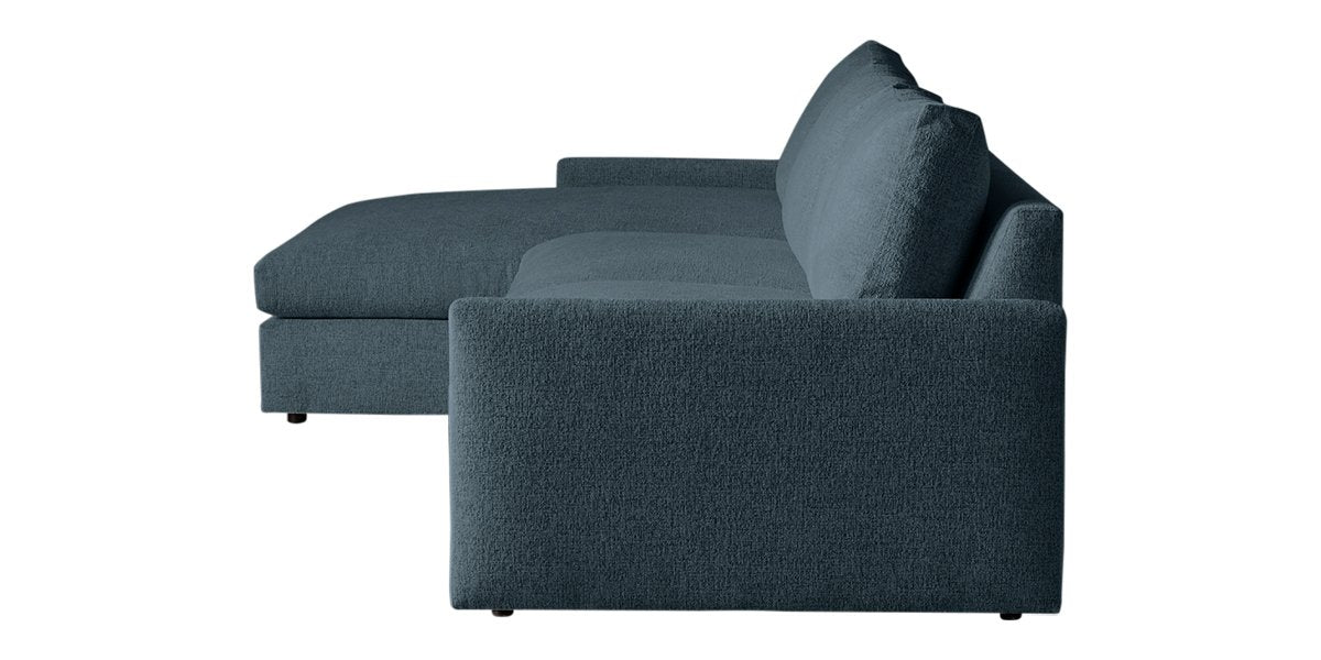 Plush Fabric Azure | Camden Sarah Sectional w/Chaise | Valley Ridge Furniture