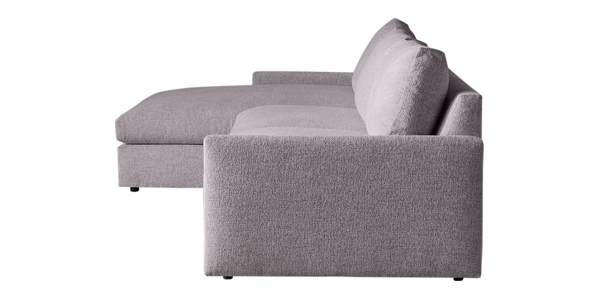 Plush Fabric Greystone | Camden Sarah Sectional w/Chaise | Valley Ridge Furniture