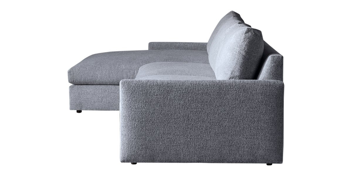 Plush Fabric Mineral | Camden Sarah Sectional w/Chaise | Valley Ridge Furniture