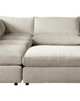 Plush Fabric Linen | Camden Sarah 5-Piece Sectional w/Ottoman | Valley Ridge Furniture