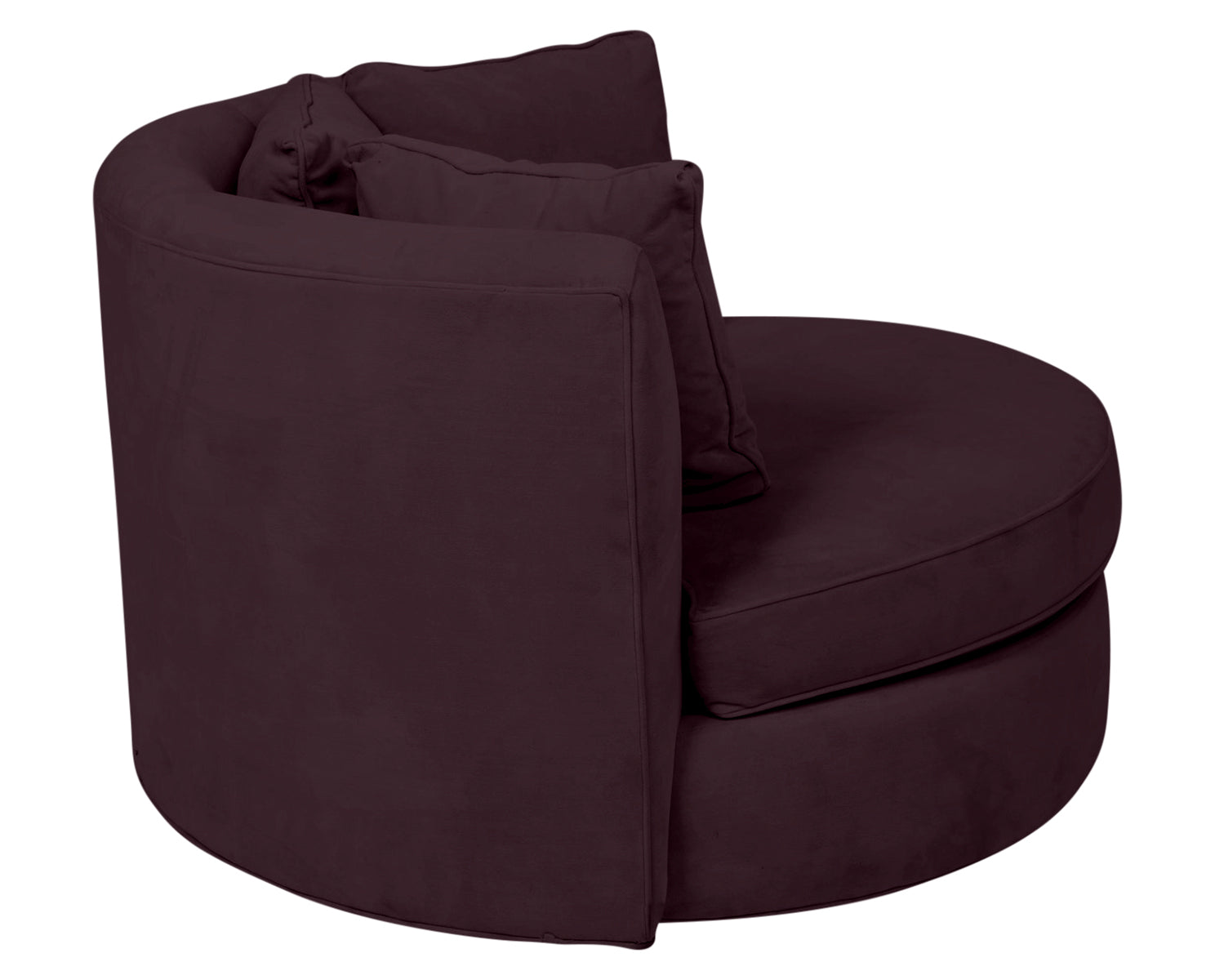 View Fabric Eggplant | Camden Cuddle Chair | Valley Ridge Furniture