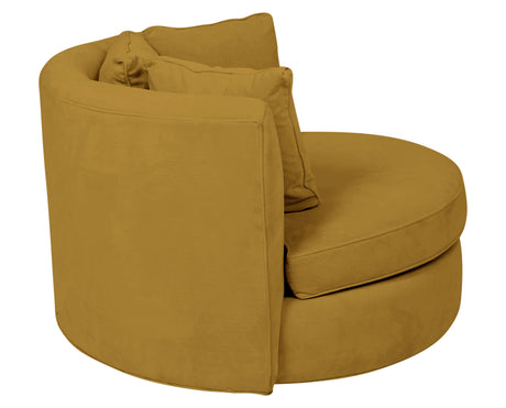 View Fabric Mustard | Camden Cuddle Chair | Valley Ridge Furniture