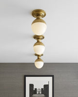 Hand-Rubbed Antique Brass & White Glass | Clark Flush Mount | Valley Ridge Furniture
