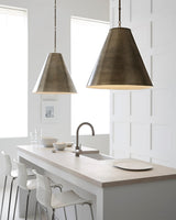 Antique Nickel and Antique Nickel | Goodman Large Hanging Lamp | Valley Ridge Furniture