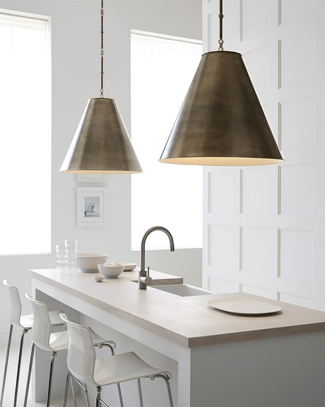 Antique Nickel and Antique Nickel | Goodman Large Hanging Lamp | Valley Ridge Furniture