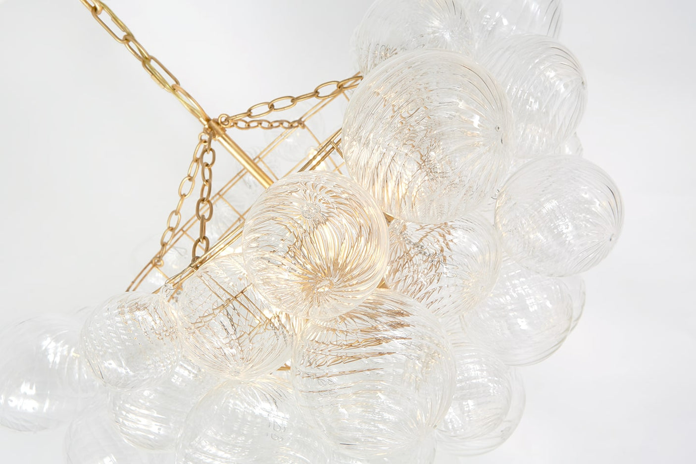 Gild & Clear Swirled Glass | Talia Large Chandelier | Valley Ridge Furniture