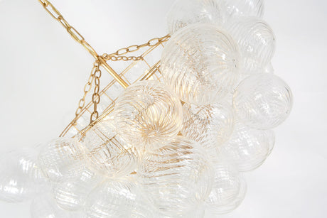 Gild & Clear Swirled Glass | Talia Large Chandelier | Valley Ridge Furniture