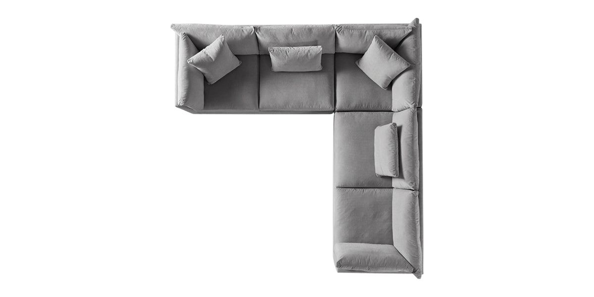 Vertual Fabric Ash | Camden Axel 3-Piece Sectional | Valley Ridge Furniture