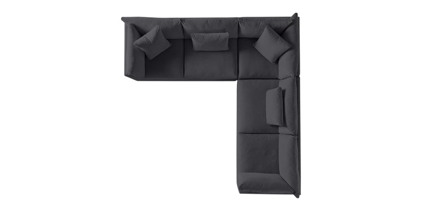 Vertual Fabric Charcoal | Camden Axel 3-Piece Sectional | Valley Ridge Furniture